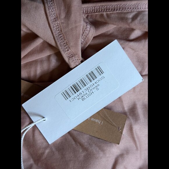 New Reformation Wrap Dress Small Blush Pink Kaila Maxi Sleeveless Jersey Knit - Picture 7 of 8